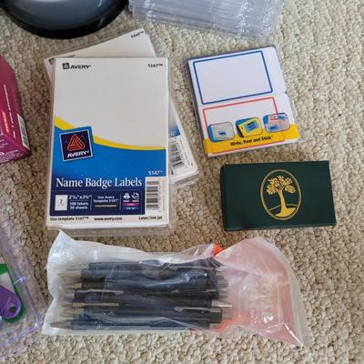 Wooden Filing Cabinet and Large Office Supply Lot (BR1-EL)