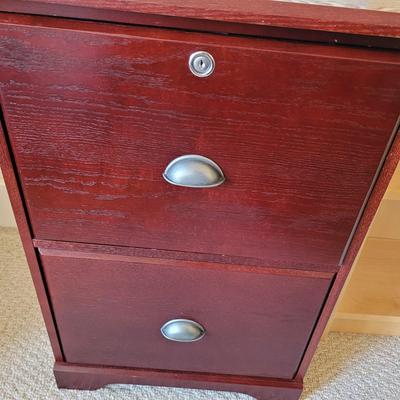 Wooden Filing Cabinet and Large Office Supply Lot (BR1-EL)