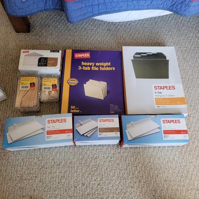 Wooden Filing Cabinet and Large Office Supply Lot (BR1-EL)