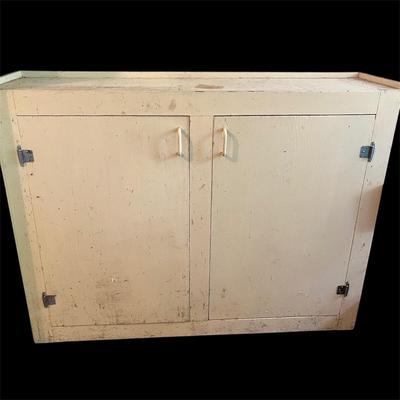 Wooden Two Door Cabinet on Wheels (G-MG)