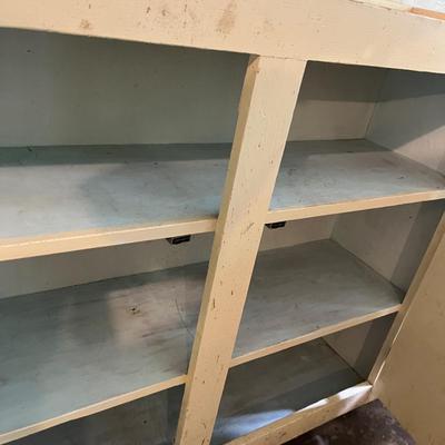Wooden Two Door Cabinet on Wheels (G-MG)