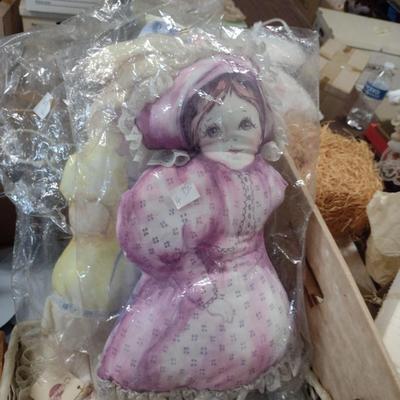 Collection of Dolls and Doll Accessories- Parasols, Stands, Hats