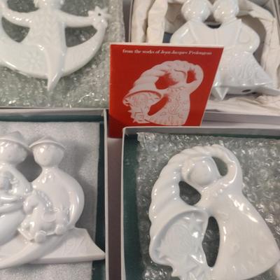 Collection of Vintage Haviland Jean Jacques Prolongeau Porcelain Christmas Ornaments
