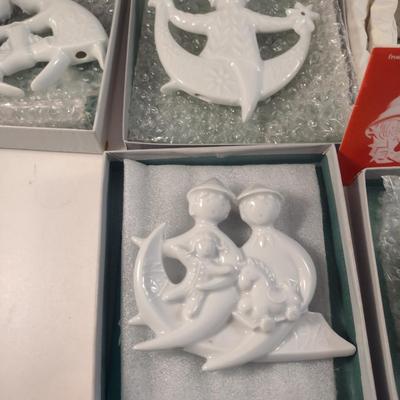 Collection of Vintage Haviland Jean Jacques Prolongeau Porcelain Christmas Ornaments