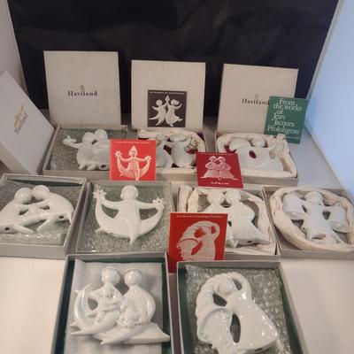 Collection of Vintage Haviland Jean Jacques Prolongeau Porcelain Christmas Ornaments