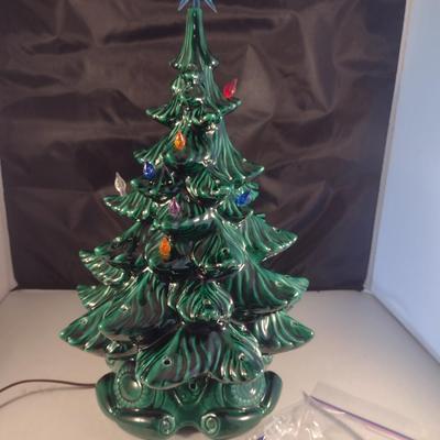 Vintage Ceramic Christmas Tree- Approx 18" Tall with Star- Atlantic Mold 1974