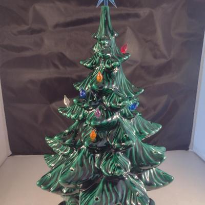 Vintage Ceramic Christmas Tree- Approx 18" Tall with Star- Atlantic Mold 1974