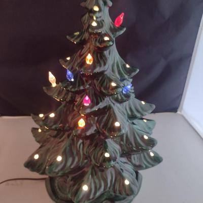 Vintage Ceramic Christmas Tree- Approx 18" Tall with Star- Atlantic Mold 1974