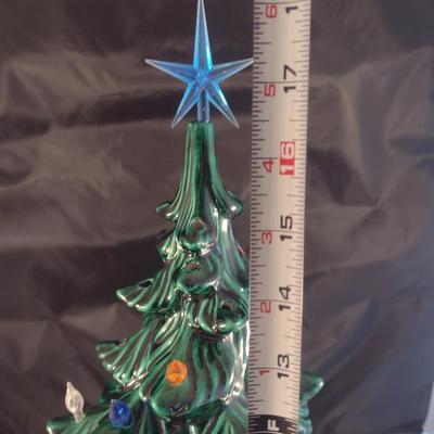 Vintage Ceramic Christmas Tree- Approx 18" Tall with Star- Atlantic Mold 1974