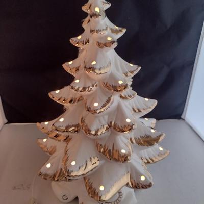 Vintage Ceramic Christmas Tree- Approx 16 3/8" Tall- Atlantic Mold