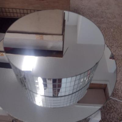 Motorized Turning Three Tier Mirrored Table Top Display Stand