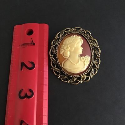 Really cool vintage cameo brooch