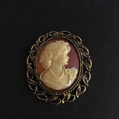 Really cool vintage cameo brooch