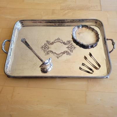 Silver Serving Tray, Dish, Ladle, Tongs and More (LR-EL)