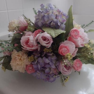 Collection of Artificial Greenery and Flower Arrangements
