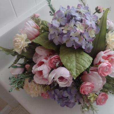 Collection of Artificial Greenery and Flower Arrangements