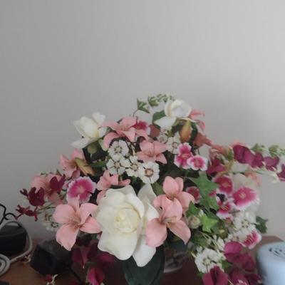 Collection of Artificial Greenery and Flower Arrangements