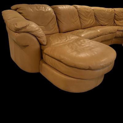 Leather sectional ( coffee table not included in this lot )