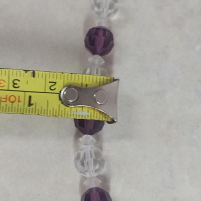 Swarovski Strass Crystal Necklace- Clear and Amethyst Colored- Approx 30" Long (#1)