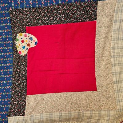 Red & Blue Quilt w/Hearts (GB2-JS)