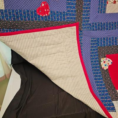 Red & Blue Quilt w/Hearts (GB2-JS)