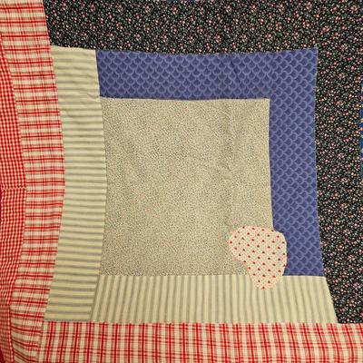 Red & Blue Quilt w/Hearts (GB2-JS)