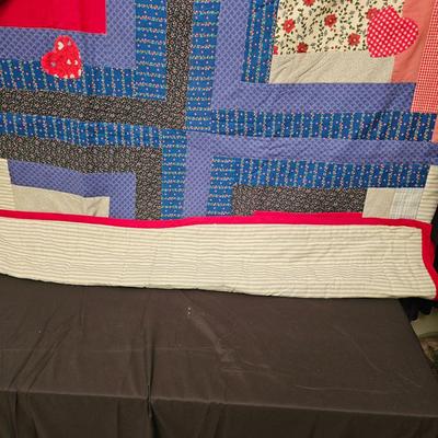Red & Blue Quilt w/Hearts (GB2-JS)
