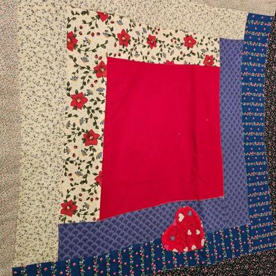 Red & Blue Quilt w/Hearts (GB2-JS)