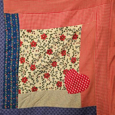 Red & Blue Quilt w/Hearts (GB2-JS)