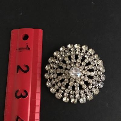 Large dome rhinestone brooch