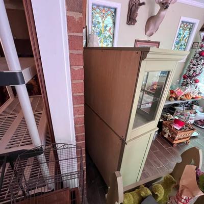 Sage Green Two Piece Glass Door Cabinets (C-RG)