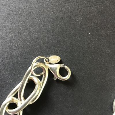 Vintage Monet, 925 silver heart charm bracelet