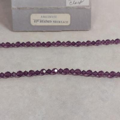 Iris Arc Austrian Crystal Necklace with Sterling Silver Clasp- Amethyst Color- Approx 22" (#11)