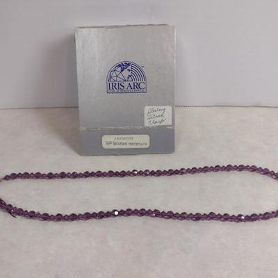 Iris Arc Austrian Crystal Necklace with Sterling Silver Clasp- Amethyst Color- Approx 22" (#11)