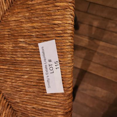 Vintage Hitchcock Federal Style Woven Rush Footstool Stool