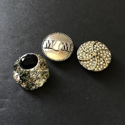 Rhinestone black snaps