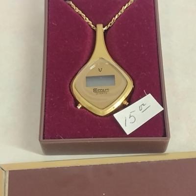 Collection of Vintage Comus Necklace Clock Pendants- Four Pieces (#14)