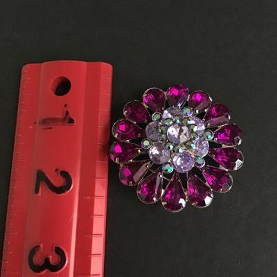 Pretty Purple Rhinestone brooch