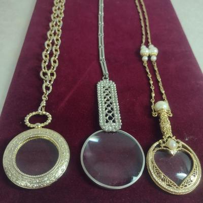 Collection of Magnifying Glass Pendant Necklaces (#16)