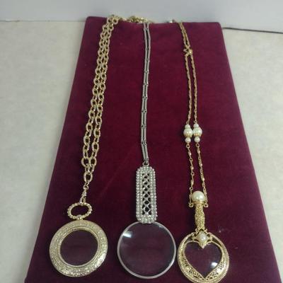 Collection of Magnifying Glass Pendant Necklaces (#16)