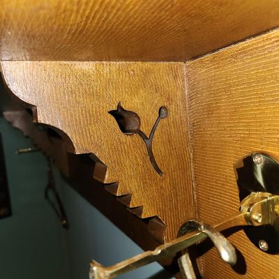Coat Rack Wood Shelf w 2 Brass Hangers 36" x7"