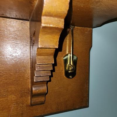 Coat Rack Wood Shelf w 2 Brass Hangers 36" x7"