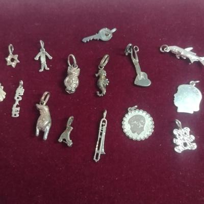 Collection of Sterling Silver Charm Pendants- Approx 27 Grams Total Weight (#17)