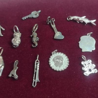 Collection of Sterling Silver Charm Pendants- Approx 27 Grams Total Weight (#17)