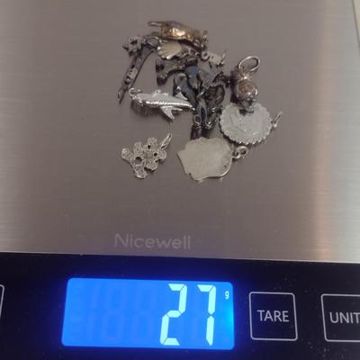 Collection of Sterling Silver Charm Pendants- Approx 27 Grams Total Weight (#17)