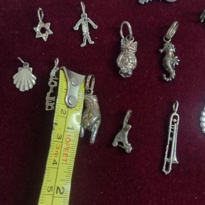 Collection of Sterling Silver Charm Pendants- Approx 27 Grams Total Weight (#17)