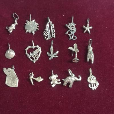 Collection of Sterling Silver Charm Pendants- Approx 17 Grams Total Weight (#18)