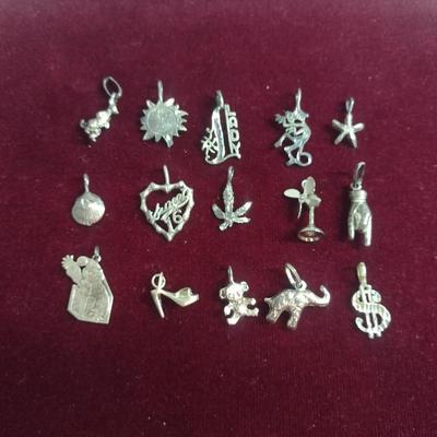 Collection of Sterling Silver Charm Pendants- Approx 17 Grams Total Weight (#18)