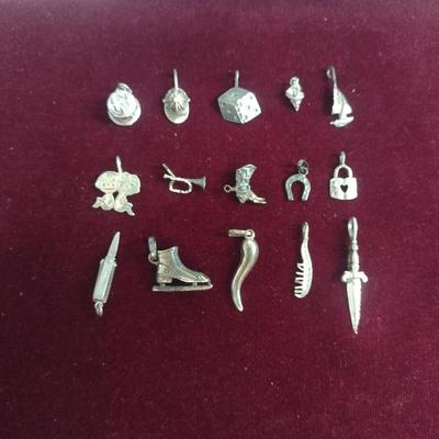 Collection of Sterling Silver Charm Pendants- Approx 22 Grams Total Weight (#19)