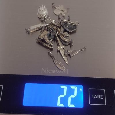 Collection of Sterling Silver Charm Pendants- Approx 22 Grams Total Weight (#19)
